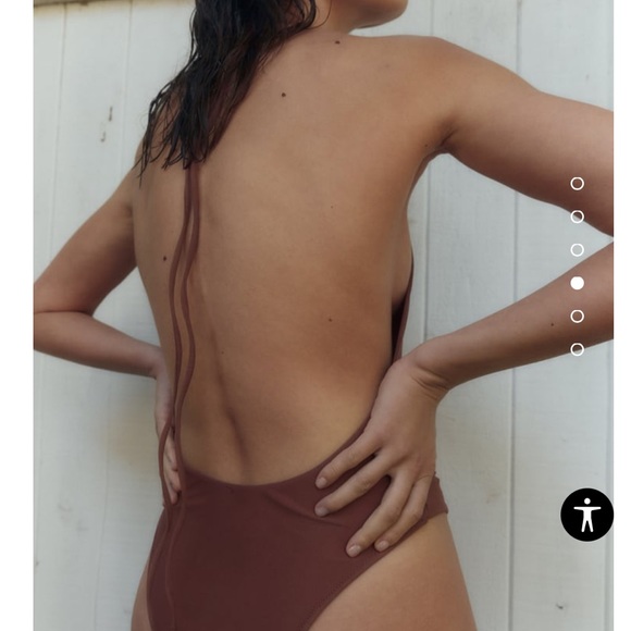 Brown halter swimsuit one piece - Picture 7 of 10